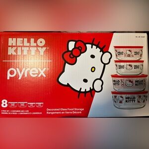 Pyrex Hello Kitty Glass Food Storage Set - Red and White